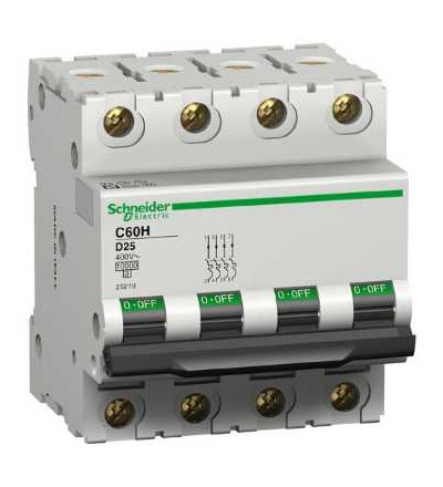 25174 Modulární jistič C60H, 4p, 0,5A, char. D, Schneider Electric