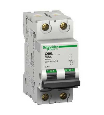 25430 Modulární jistič C60L, 2p, 63A, char. C, Schneider Electric
