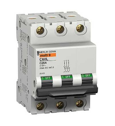 25503 Modulární jistič C60L, 3p, 10A, char. K, Schneider Electric