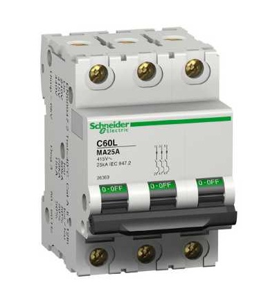 26369 Modulární jistič C60LMA, 3p, 25A, char. L, Schneider Electric