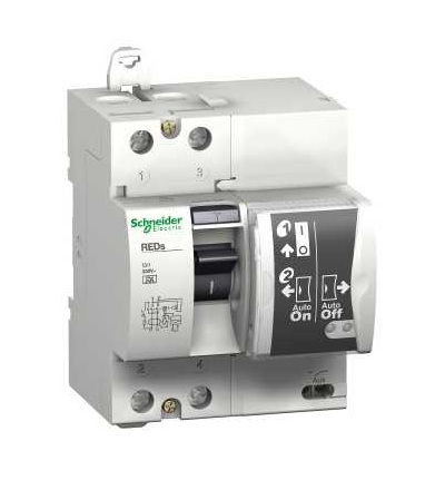 18690 Proudový chránič s opětným zapnutím, červená, 2p, 40A, třída A, 300mA, Schneider Electric