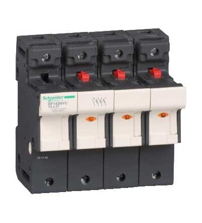 DF143NVC TeSys pojistkový odpojovač 3p N 50A, velikost pojistky 14x51mm, Schneider Electric