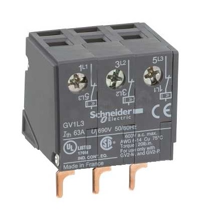 GV1L3 TeSys GV2-doplňkové omezovače proudu 63A, pro motor. jistič GV2-nahoru, Schneider Electric