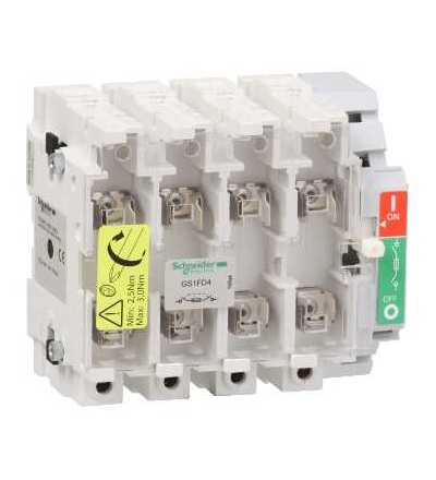 GS1FD4 Tělo pojistkového odpínače GS1, TeSys GS, 4p, NFC, 50A, Schneider Electric