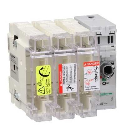 GS2G3 Tělo pojistkového odpínače TeSys GS2G, 3p, 63A, DIN 00C, Schneider Electric
