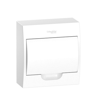 EZ9E108P2S Easy9, surface enclosure 8modules, plain door, with E/N term.blocks, Schneider Electric