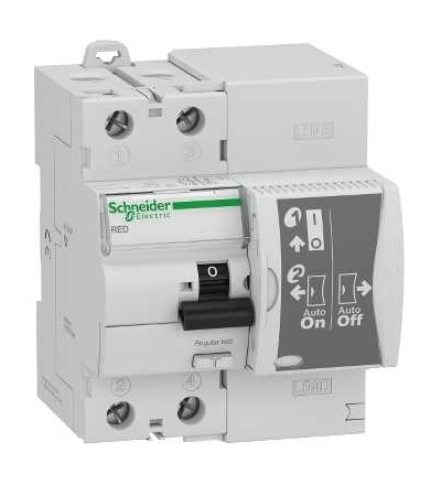 18685 Proudový chránič s opětným zapnutím, červená, 2p, 63A, třída A, 30mA, Schneider Electric