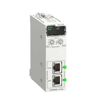 BMXCRA31200 Modicon x80 RIO adapter standard (podpora 128DI/16AI), 2xEthernet RJ45 (RSTP), Schneider Electric