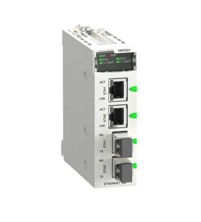 BMXNRP0201 Modicon x80media konvertor, 2xRJ45 Ethernet, 2xLC konektory, single-mode, Schneider Electric