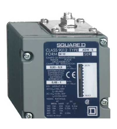 ADW25M129012 Tlakový spínač ADW, 69 bar, nastavitelný rozsah 2 prahové hodnoty, 2 V/Z, Schneider Electric