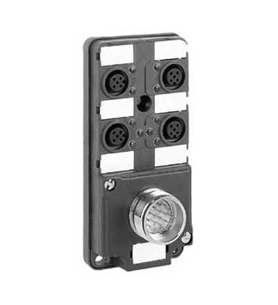 ABE9C1241C23 IP67 pasivní rozbočovač, M23 konektor, s 4 kanály M12 konektor, LED, Schneider Electric