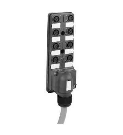 ABE9C1281L10 IP67 pasivní rozbočovač, kabel 10m, s 8 kanálů M12 konektor, LED, Schneider Electric