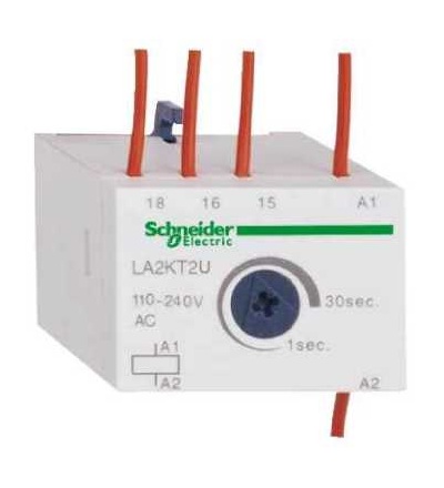 LA2KT2U TeSys K -časově zpožděné pomocné kontakty, 1 Z/V, 110...240 V, 1…30s, Schneider Electric