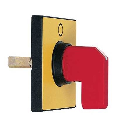 KCD1MH Ovl. hlavice 60x60mm, žlutá barva, červená rukojeť, O-I, Schneider Electric
