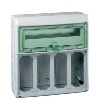 13163 Kaedra skříňka, pro výkonové zásuvky, 448x460mm, 19mod., 4 otvory, Schneider Electric