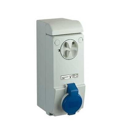 83031 Unika blokovaná zásuvka, 16A, 2p+E, 200...250 V AC, IP44, nástěnná, Schneider Electric