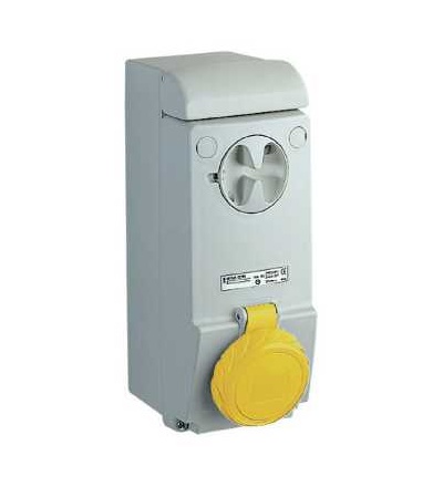 83090 Unika blokovaná zásuvka, 32A, 3p+E, 100...130 V AC, IP65, nástěnná, Schneider Electric