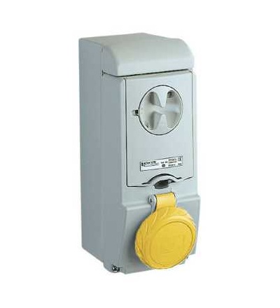 83189 Unika blokovaná zásuvka, 32A, 2p+E, 100...130 V AC, IP65, nástěnná, Schneider Electric