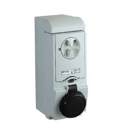 83198 Unika blokovaná zásuvka, 32A, 3p+E, 480...500 V AC, IP65, nástěnná, Schneider Electric