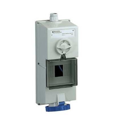 82766 Blokovaná zásuvka Isoblock, 32A, 2p+E, 200...250 V AC, IP65, nástěnná, Schneider Electric