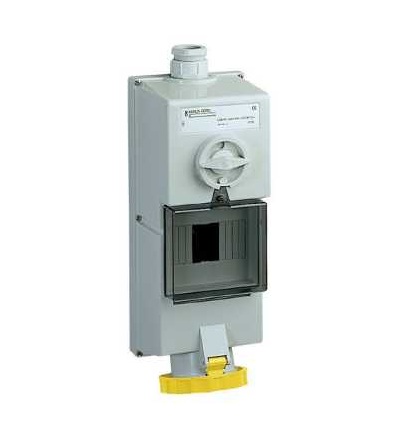 82777 Blokovaná zásuvka Isoblock-63A-3p+N+E-100...130 V AC-IP65-nástěnná, Schneider Electric