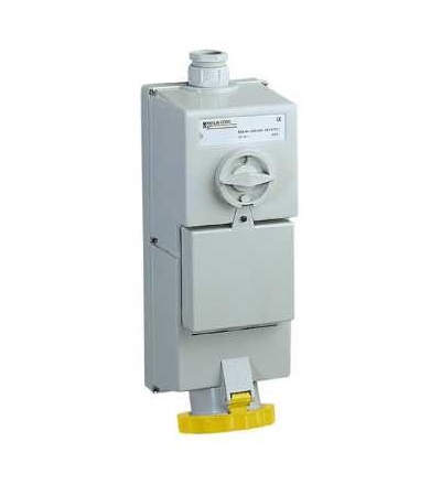 82876 Blokovaná zásuvka Isoblock, 63A, 3p+E, 100...130 V AC, IP65, nástěnná, Schneider Electric