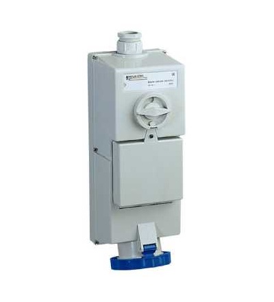 82878 Blokovaná zásuvka Isoblock, 63A, 2p+E, 200...250 V AC, IP65, nástěnná, Schneider Electric