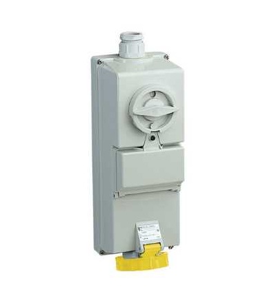 83452 Blokovaná zásuvka Isoblock, 16A, 3p+E, 100...130 V AC, IP65, nástěnná, Schneider Electric