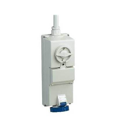 83454 Blokovaná zásuvka Isoblock, 16A, 2p+E, 200...250 V AC, IP65, nástěnná, Schneider Electric