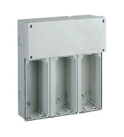 83923 PratiKa modul. základna, 3 zásuvky s krabicí, 340x360, Schneider Electric