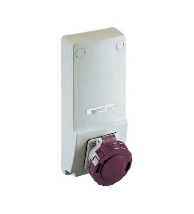 82077 Průmyslová zásuvka, 16A, 2p, 400 V AC, IP 65, panel, Schneider Electric