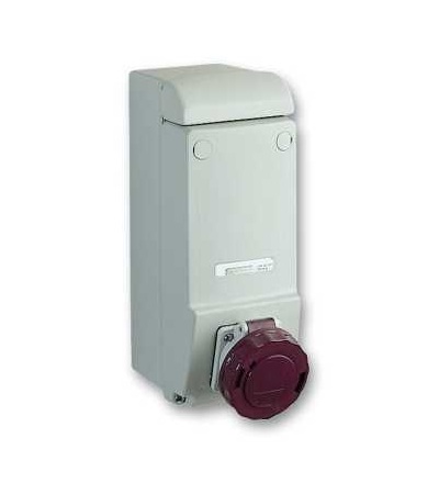 83077 Průmyslová zásuvka, 16A, 2p, 400 V AC, IP 65, nástěnná, Schneider Electric