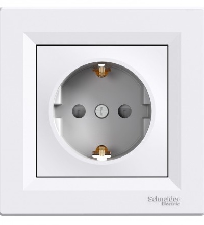 EPH2900221 Asfora, zásuvka schuko, clonky, 16A, bílá, Schneider Electric