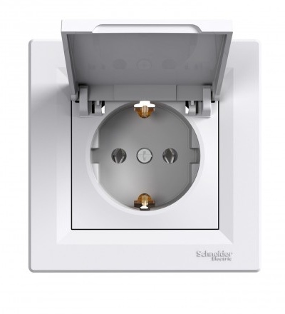 EPH3100121 Asfora, zásuvka schuko s víčkem, 16A, bílá, Schneider Electric
