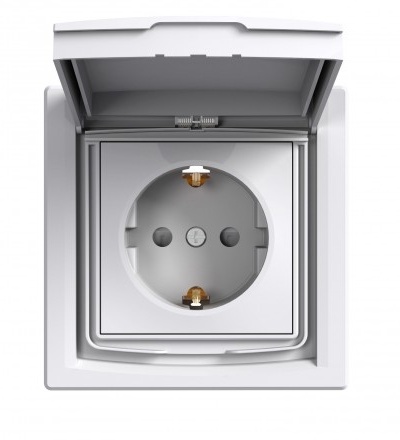 EPH3100321 Asfora, zásuvka schuko, clonky, 16A, bílá, Schneider Electric