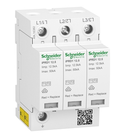 A9L16382 Svodič přepětí T1+T2 Acti9 iPRD1 12.5 3P, Schneider electric
