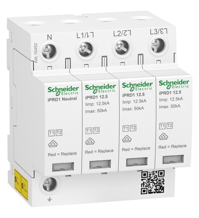 A9L16482 Svodič přepětí T1+T2 Acti9 iPRD1 12.5 3P+N, Schneider electric