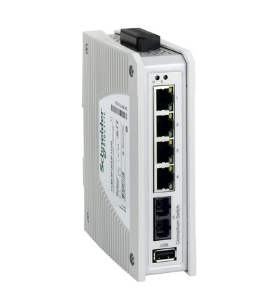 TCSESPU053F1CU0 ConneXium Premium Unmanaged Switch - 4TX/1FX-MM, Schneider Electric