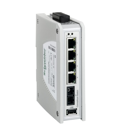 TCSESPU053F1CS0 ConneXium Premium Unmanaged Switch - 4TX/1FX-SM, Schneider Electric