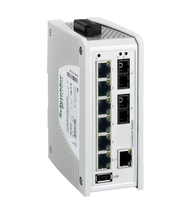 TCSESPU093F2CS0 ConneXium Premium Unmanaged Switch - 7TX/2FX-SM, Schneider Electric