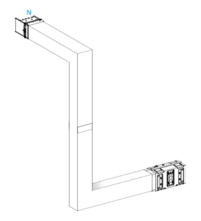 KSA1000DMBL43F 3D koleno 1000 A na míru, Schneider electric