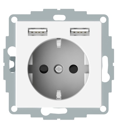 ELG365344 Zásuvka Schuko s USB, čistě bílá, Schneider electric