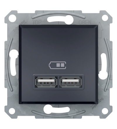 EPH2700271 2xUSB nabíjecí konektor 2.1A, antracit, Schneider electric