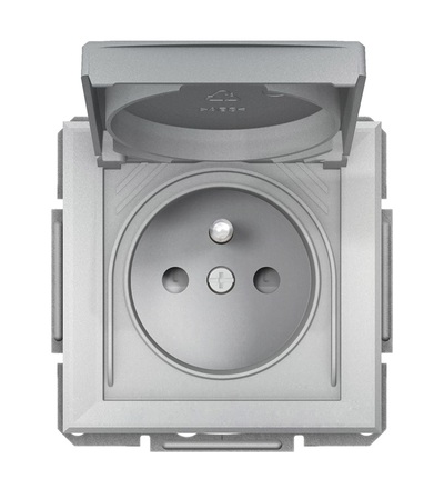 EPH2800661 Zásuvka 2P+PE, clonky, IP44, alu, Schneider electric
