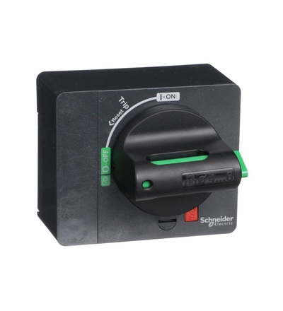 LV426930 Přímá černá otočná rukojeť; PP-B, NSXm, Schneider electric