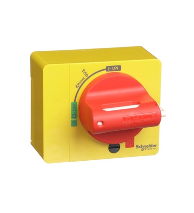 LV426931 Přímá červená otočná rukojeť; PP-B, NSXm, Schneider electric