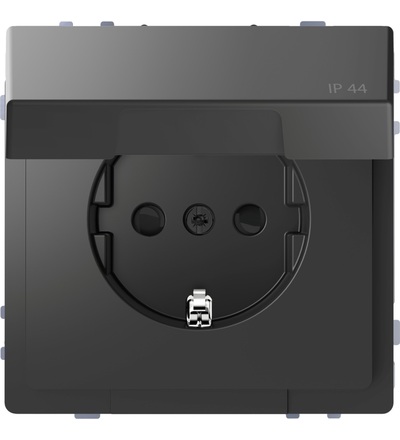 MTN2314-6034 Zásuvka Schuko 250V/16A s krytkou IP44, antracit, D-Life, Schneider Electric