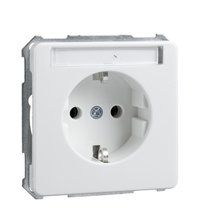 205014 Zásuvka Schuko 16A 230V s popisovým polem, čistě bílá, Schneider electric