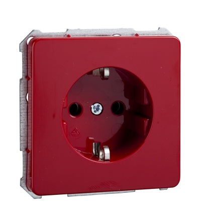 225009 Zásuvka Schuko 230V/16A, červená, Schneider Electric