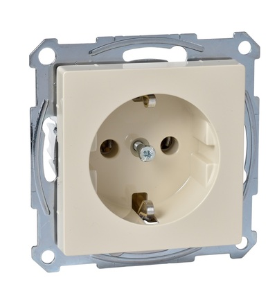 MTN2401-0344 ZÁSUVKA+KRYT 2P+SE 16A SYSM WHITE CREAM, Schneider Electric